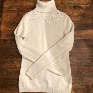 Turtleneck beaded sweater